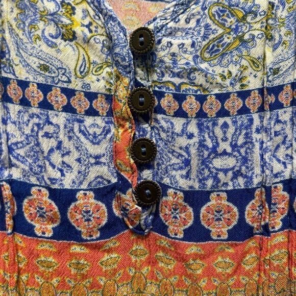 Catherines Multicolor 3/4 Sleeve Rayon Lace Trim Gauze Blouse Women’s 3X - Picture 5 of 13